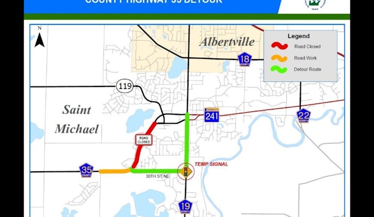 County Highway 35 Closure in St. Michael and Wright County Spurs Detours and Delays Starting April 4