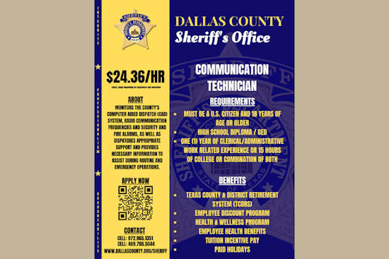 Dallas County Sheriff's Office Seeks New Recruits for Vital 9-1-1 Communications Team