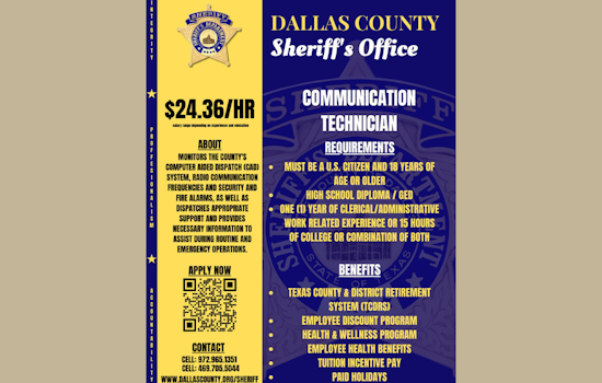 Dallas County Sheriff's Office Seeks New Recruits for Vital 9-1-1 Communications Team