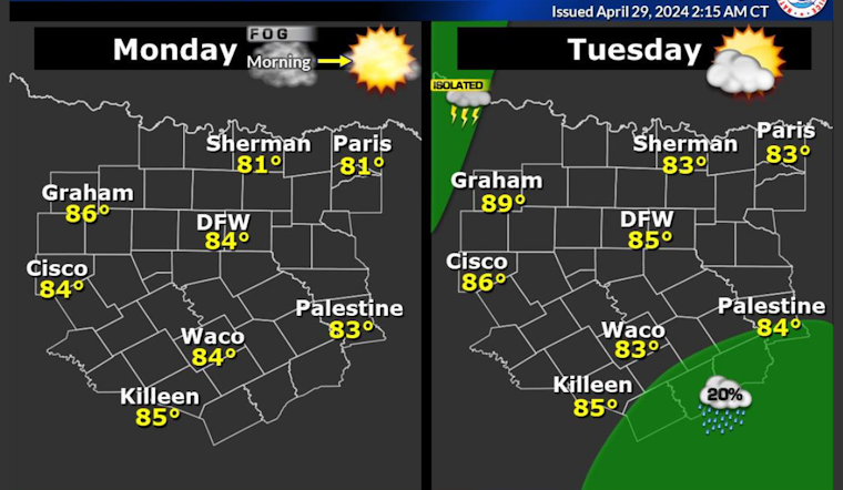 Dallas Engulfed in Dense Fog, NWS Forecasts Increasing Storm Threat and Flood Warnings