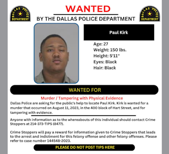 Dallas Police Department Seeks Public's Help to Locate Man on Wanted List