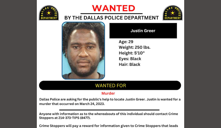 Dallas Police Seek Public’s Help in Locating Suspect Justin Greer via #WantedWednesday Initiative