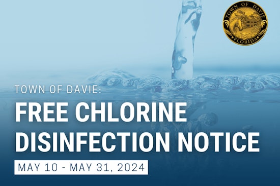 Davie to Switch to Free Chlorine Disinfection for Water System Maintenance May 10-31