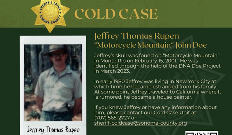 Sonoma's "Motorcycle Mountain" Skull Identified Two Decades Later as Jeffrey Thomas Rupen