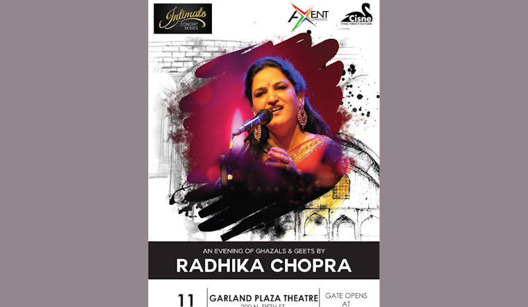 Delhi's Ghazal Maven Dr. Radhika Chopra Set to Enthrall Garland at Plaza Theater