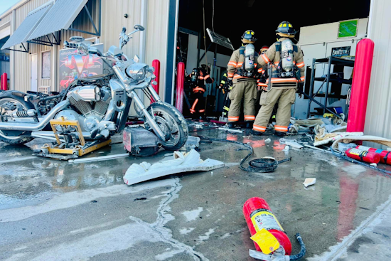 Denton County Warehouse Engulfed in Flames, One Injured and Dog Rescued, Firefighters Hailed for Prompt Response