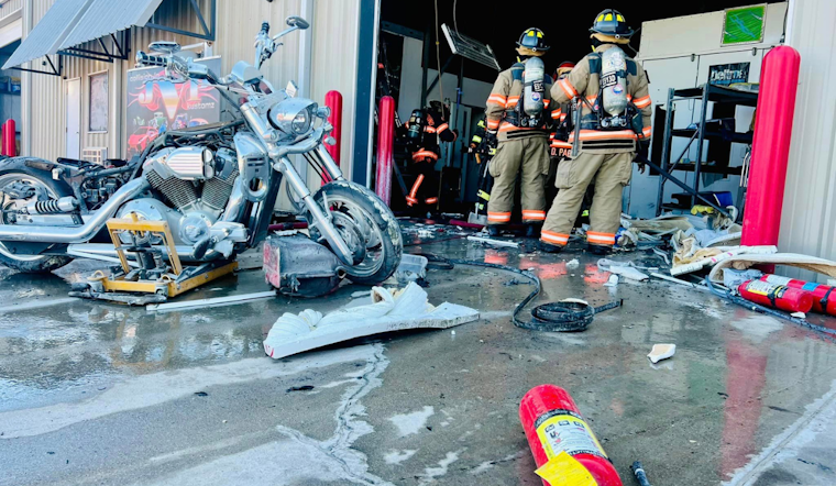 Denton County Warehouse Engulfed in Flames, One Injured and Dog Rescued, Firefighters Hailed for Prompt Response