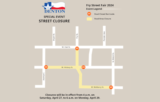Denton Revives Fry Street Fair Tradition, Prepares for Street Closures and Detours April 27-28