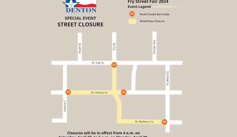 Denton Revives Fry Street Fair Tradition, Prepares for Street Closures and Detours April 27-28