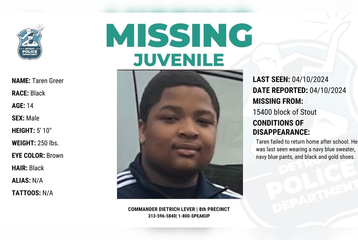 Detroit Police Seek Publics Help In Locating Missing 14 Year Old 7835