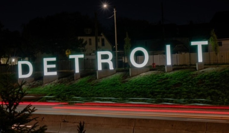 Detroit's Skyline Shines Brighter with New "DETROIT" Gateway Sign Ahead of NFL Draft