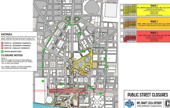 Downtown Detroit Faces Extensive Road Closures Ahead of NFL Draft Festivities