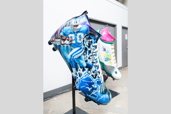 Downtown Detroit Welcomes 'DCLEATED' Art Exhibit Featuring NFL-Themed Cleats for Charity