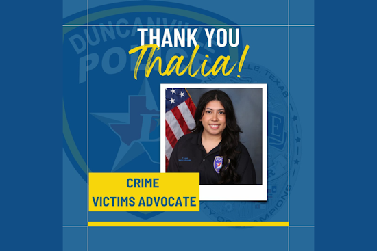 Duncanville Police Laud Thalia Lopez During Crime Victims Week for Victim Support Role