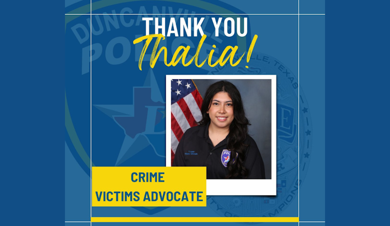 Duncanville Police Laud Thalia Lopez During Crime Victims Week for Victim Support Role