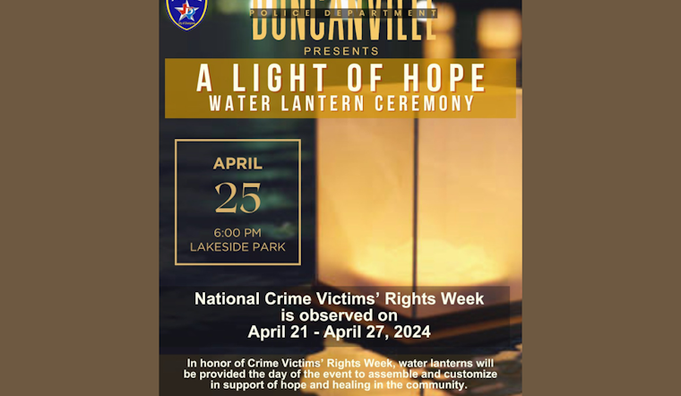 Duncanville Police to Host Water Lantern Tribute for Crime Victims During National Observance Week