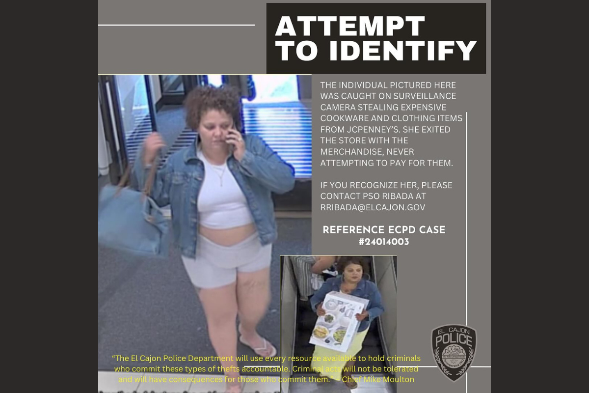 El Cajon Police Seek Publics Help To Identify Suspect In Jcpenney