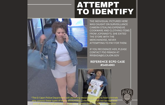 El Cajon Police Seek Public's Help to Identify Suspect in JCPenney Shoplifting Incident