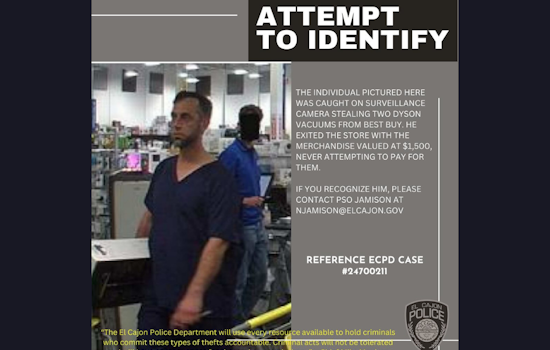 El Cajon Police Seek Public's Help to Identify Suspected Best Buy Vacuum Bandit