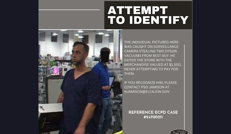 El Cajon Police Seek Public's Help to Identify Suspected Best Buy Vacuum Bandit