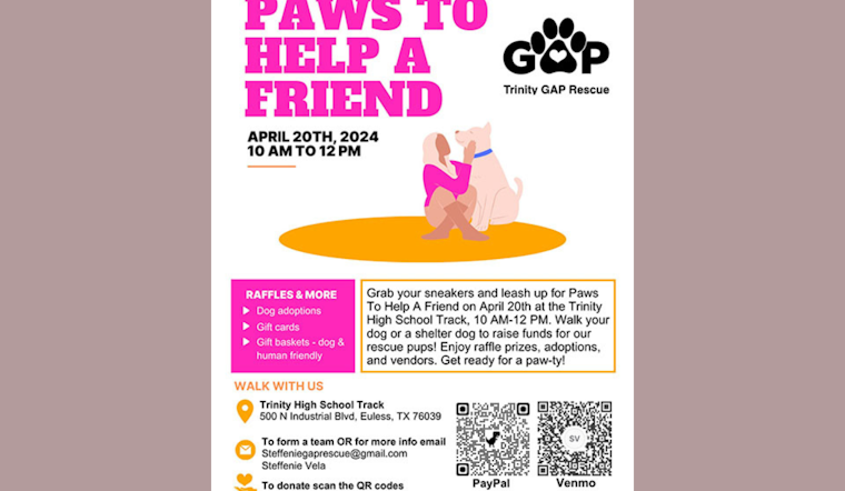 Euless Community Invited to Support Shelter Dogs at Trinity High's Walk-a-Thon on April 20th