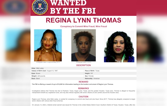 FBI Offers $10,000 Reward for Information on Texas Woman Suspected of Elderly Wire Fraud in Houston