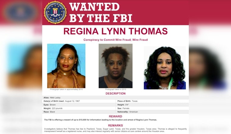 FBI Offers $10,000 Reward for Information on Texas Woman Suspected of Elderly Wire Fraud in Houston
