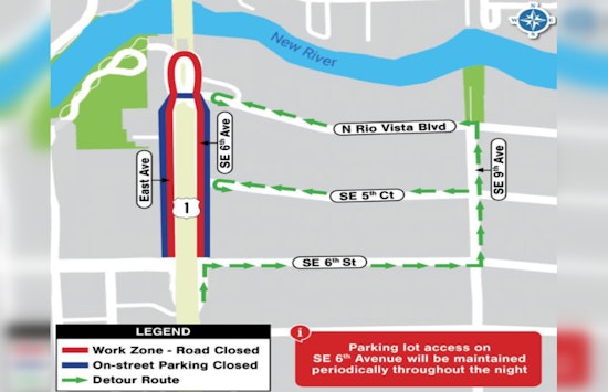 Fort Lauderdale Motorists Alert, Road Closures and Detours Scheduled for Thursday Night Resurfacing