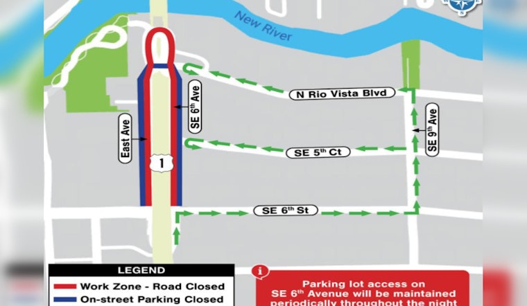 Fort Lauderdale Motorists Alert, Road Closures and Detours Scheduled for Thursday Night Resurfacing