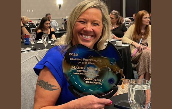 Fort Worth's Mandy Riddle Honored as Texas NENA Training Professional of the Year for Public Safety Excellence