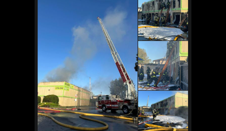 VIDEO: Fremont Fire Crews Battle Blaze at Extra Space Storage, No Injuries Reported