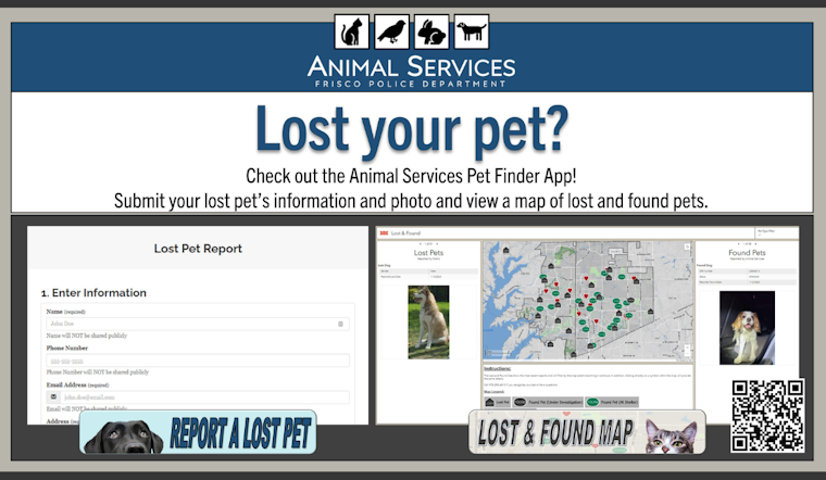 Frisco Police Launches Innovative Lost and Found Pet Finder App to Aid Residents and Stray Animals