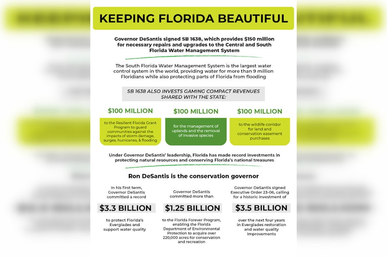 Gov. DeSantis Signs $150M Environmental Bill in Davie, FL, Aiming to Enhance Water Quality and Land Conservation