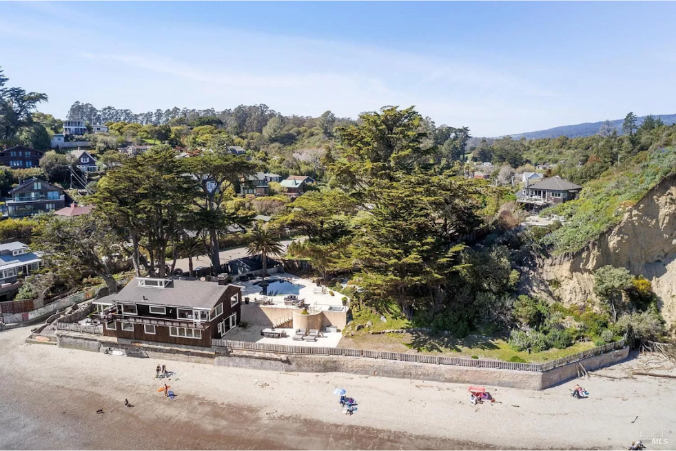 99 Brighton Ave: Bolinas Beach House with Jefferson Airplane History Lists for $15M, Boasting Guitar-Shaped Pool