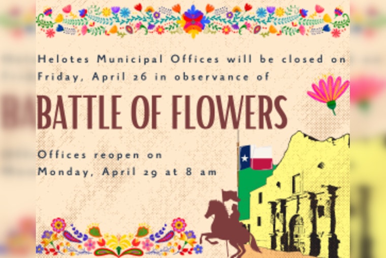 Helotes to Close Municipal Offices for Battle of Flowers Tradition, City Services Paused April 26