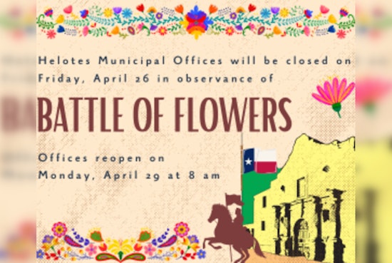 Helotes to Close Municipal Offices for Battle of Flowers Tradition, City Services Paused April 26