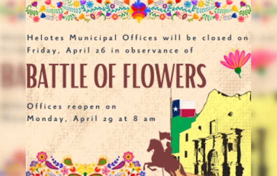 Helotes to Close Municipal Offices for Battle of Flowers Tradition, City Services Paused April 26