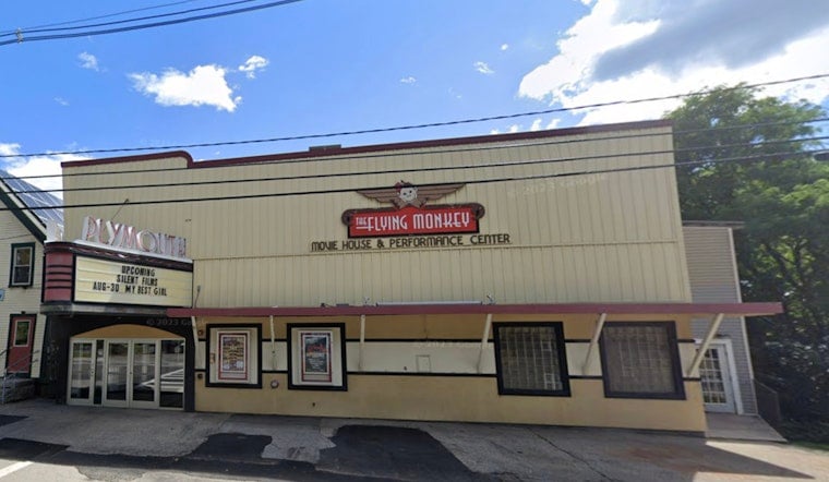Historic Plymouth Theatre, The Flying Monkey, Evacuated as Flames Engulf Adjacent Building