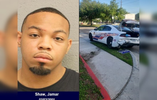 Houston Man Charged with DWI, Drug Possession, and Unlawful Weapon Carrying After Crashing into Patrol Vehicle