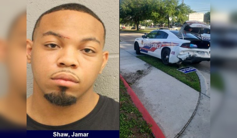 Houston Man Charged with DWI, Drug Possession, and Unlawful Weapon Carrying After Crashing into Patrol Vehicle