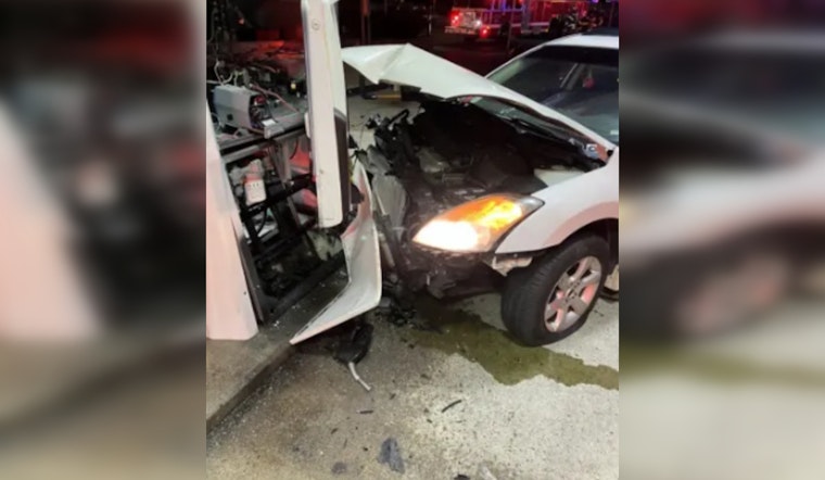 Injury Reported as Car Plows into Gas Station Pump in Brockton, Massachusetts