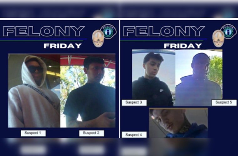 Irvine Police Seek Public’s Help to Capture Five Suspects in $238,000 Mail Theft Case