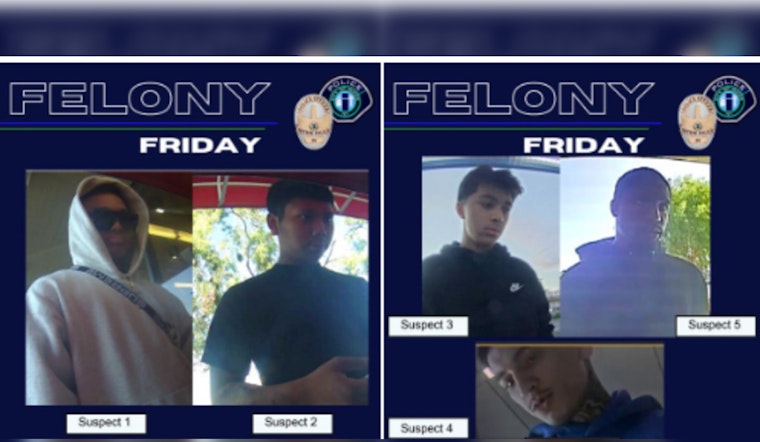 Irvine Police Seek Public’s Help to Capture Five Suspects in $238,000 Mail Theft Case