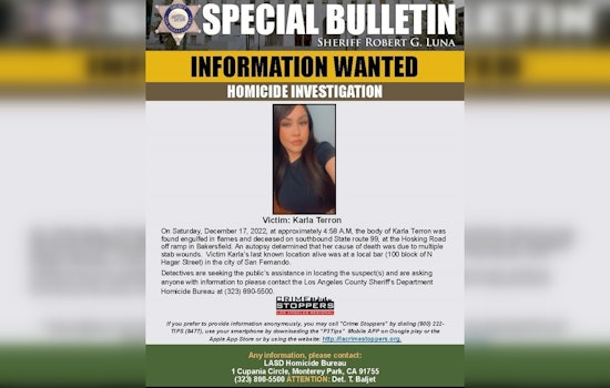 LA Sheriff Seeks Public Help to Solve 2022 Bakersfield Burning Murder Case of Karla Terron