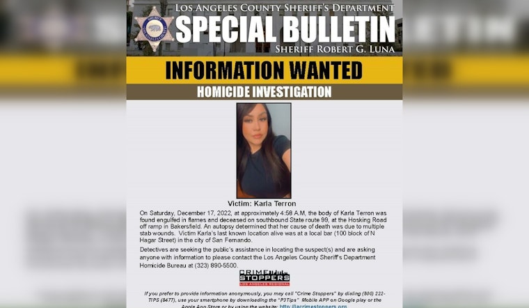 LA Sheriff Seeks Public Help to Solve 2022 Bakersfield Burning Murder Case of Karla Terron