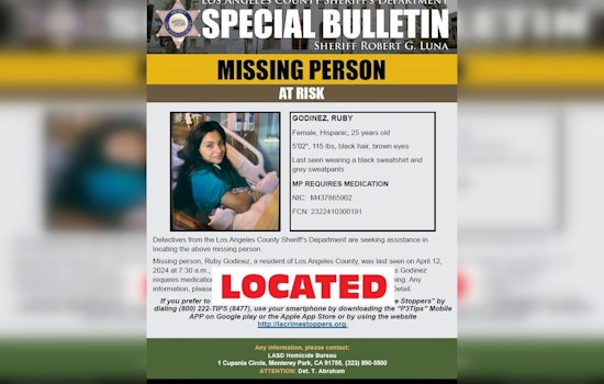 Los Angeles County Sheriff's Department Successfully Locates Missing Palmdale Woman Ruby Godinez