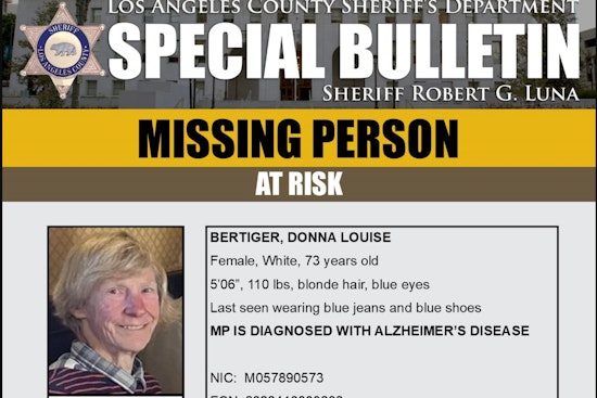 Los Angeles Sheriff's Department Seeks Help to Find Missing At-Risk Woman from Altadena