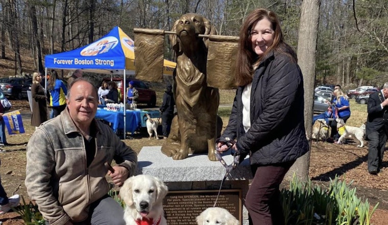Massachusetts' Ashland Honors Beloved Marathon Dog Spencer with Permanent Statue as Boston Race Approaches