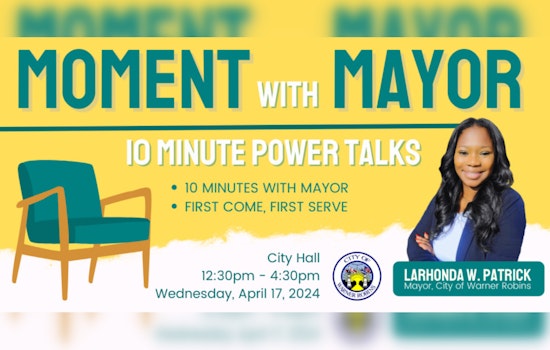 Mayor Patrick Launches Direct Democracy Forums for Warner Robins Residents on April 17