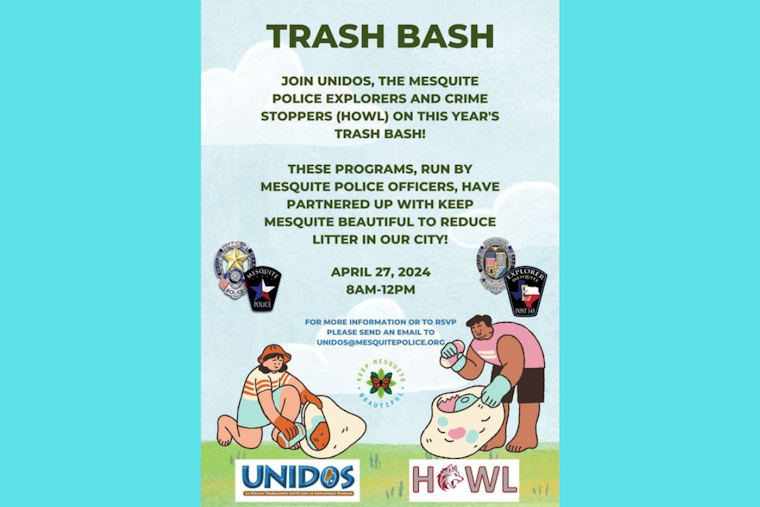 Mesquite Police Collaborate with Local Groups for Community-Wide Trash Bash Effort
